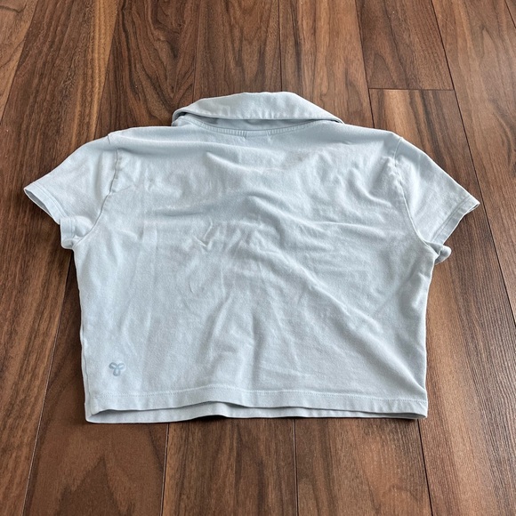 Light Blue Cropped Polo Shirt - Picture 2 of 3